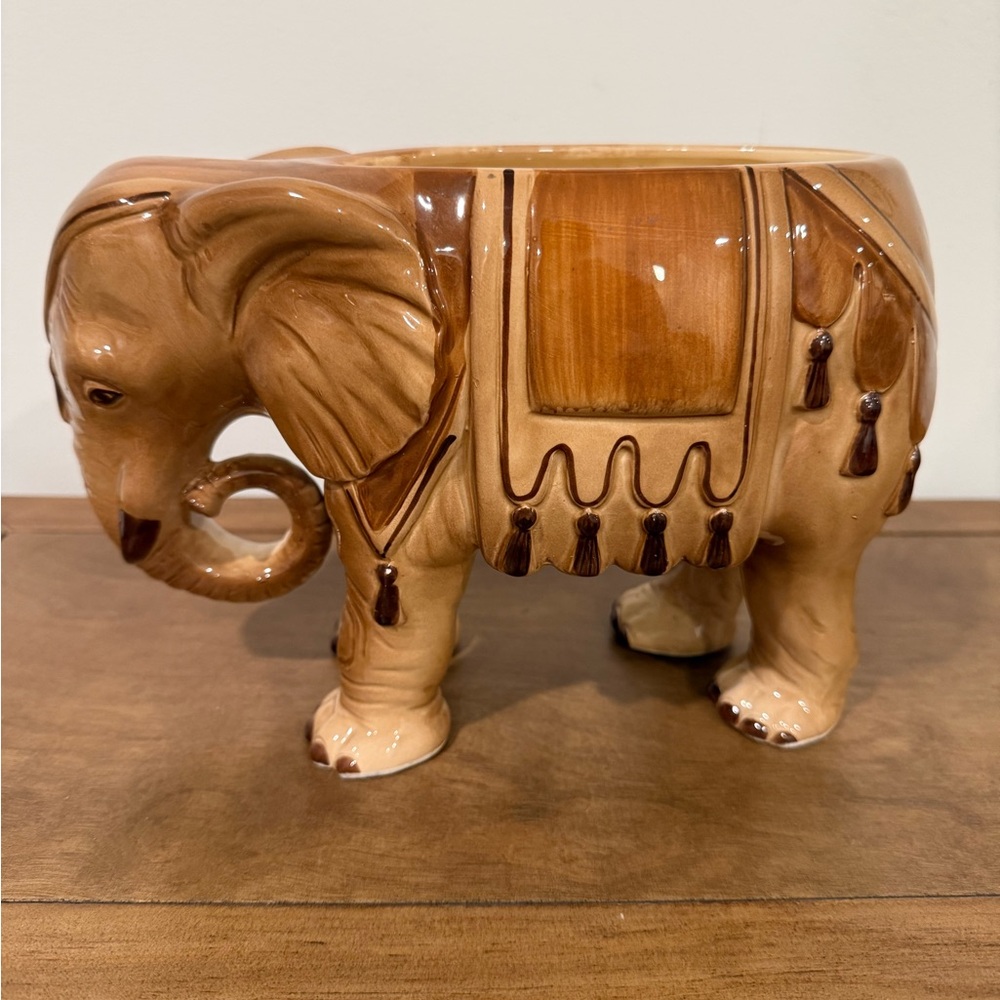 Vintage Fitz and Floyd Ceramic Elephant Planter